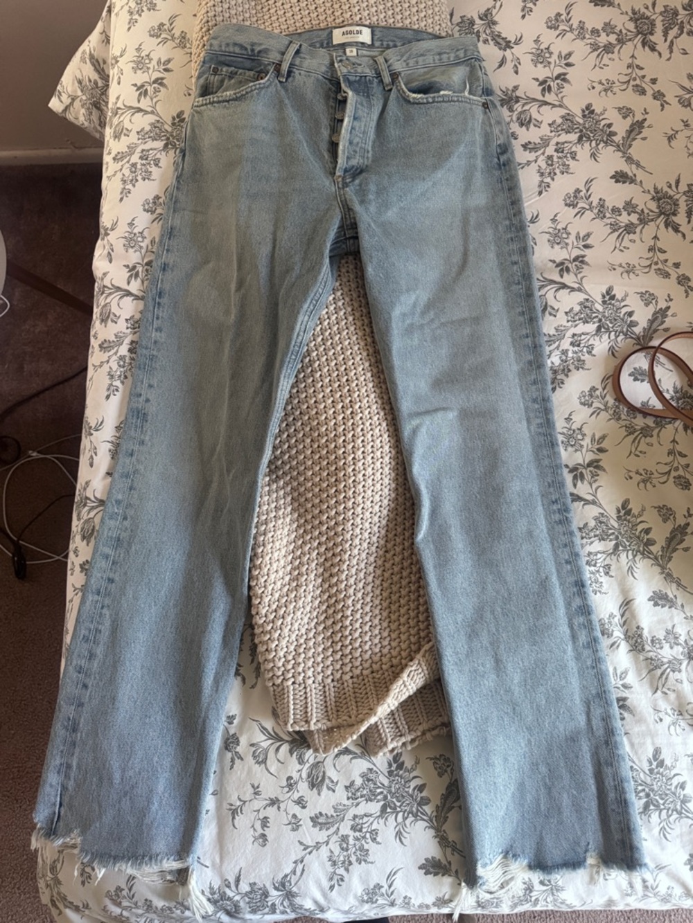 Agolde Light Wash High-Rise Straight Jeans. Brand new without tag